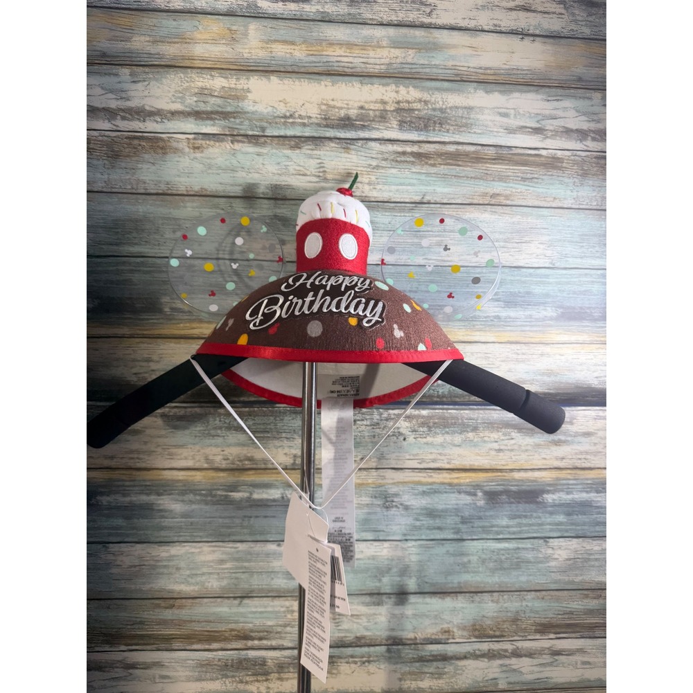 Disney Parks Birthday Cupcake Ear Hat OS Brown New Mickey Mouse Ears Hat